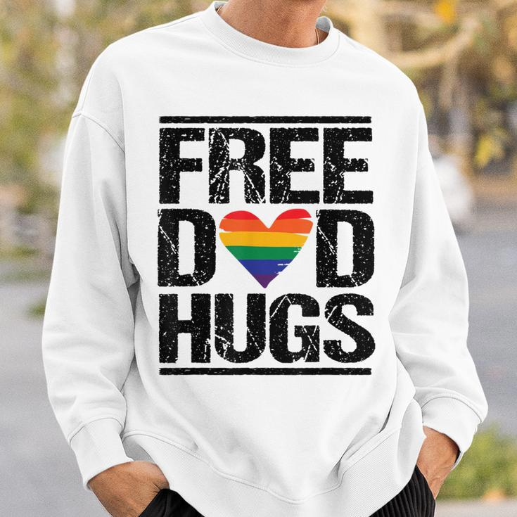 Free Dad Hugs Lgbtq Pride Stepfather Daddy Papa Design Gift For Mens Sweatshirt Gifts for Him