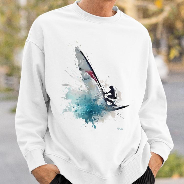 Fun Windsurfing On A Surfboard Riding The Waves Of The Ocean Sweatshirt Gifts for Him