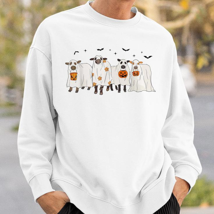 Cow Ghost Halloween Farmer Trick Or Treat Cow Lover Sweatshirt Gifts for Him