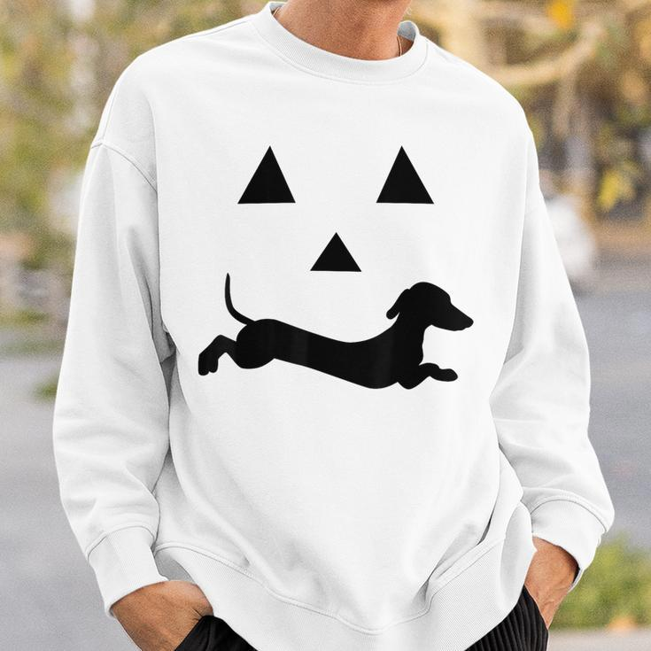 Dachshund Jack O Lantern Pumpkin Face For Halloween Sweatshirt Gifts for Him