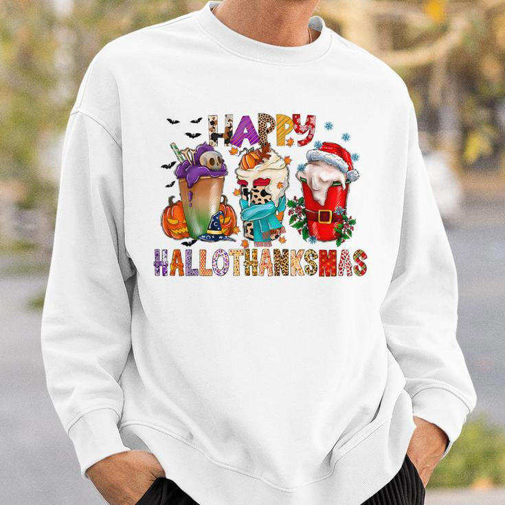 Halloween Thanksgiving Christmas Happy Hallothanksmas Sweatshirt Gifts for Him