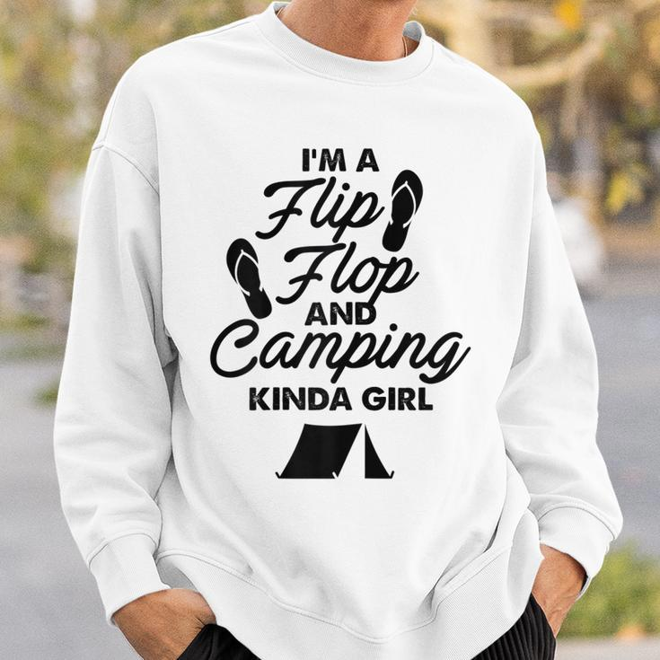 Funny Im A Flip Flops And Camping Kinda Girl Sweatshirt Gifts for Him