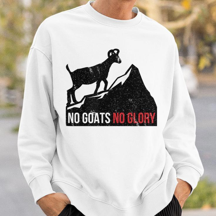 Funny Motivational No Goats No Glory Puns Pun Lover Sweatshirt Gifts for Him