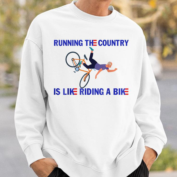 Funny Running The Country Is Like Riding A Bike Running Funny Gifts Sweatshirt Gifts for Him