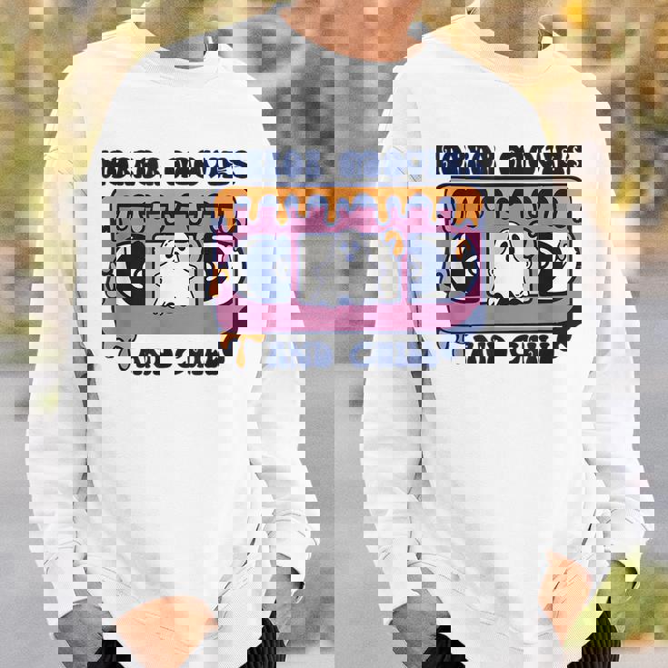 Horror Movies And Chill Retro Video Tape Halloween Ghost Boo Halloween Ghost Sweatshirt Gifts for Him