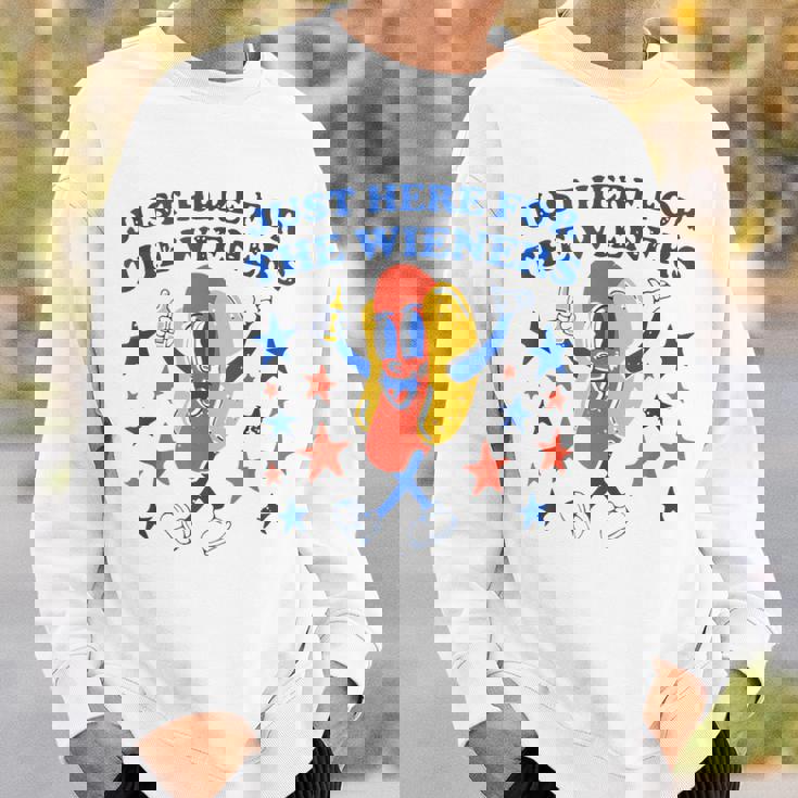 Hot Dog Im Just Here For The Wieners 4Th Of July Funny Sweatshirt Gifts for Him
