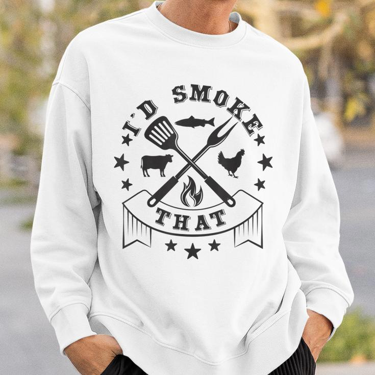 Id Smoke That Funny Fish Bbq Retro Vintage Sweatshirt Gifts for Him
