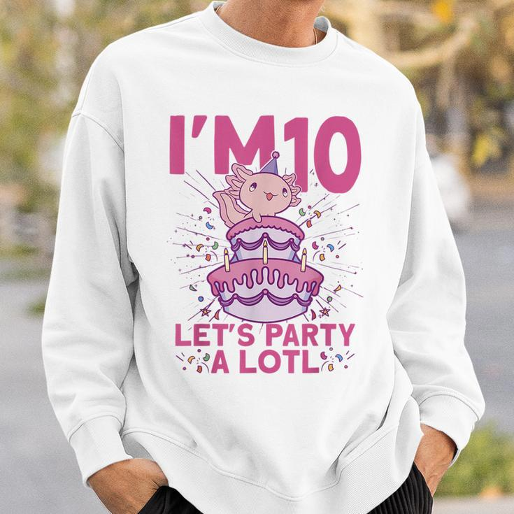 Im 10 Bday Axolotl Party Cute 10Th Birthday Kids Axolotl Sweatshirt Gifts for Him