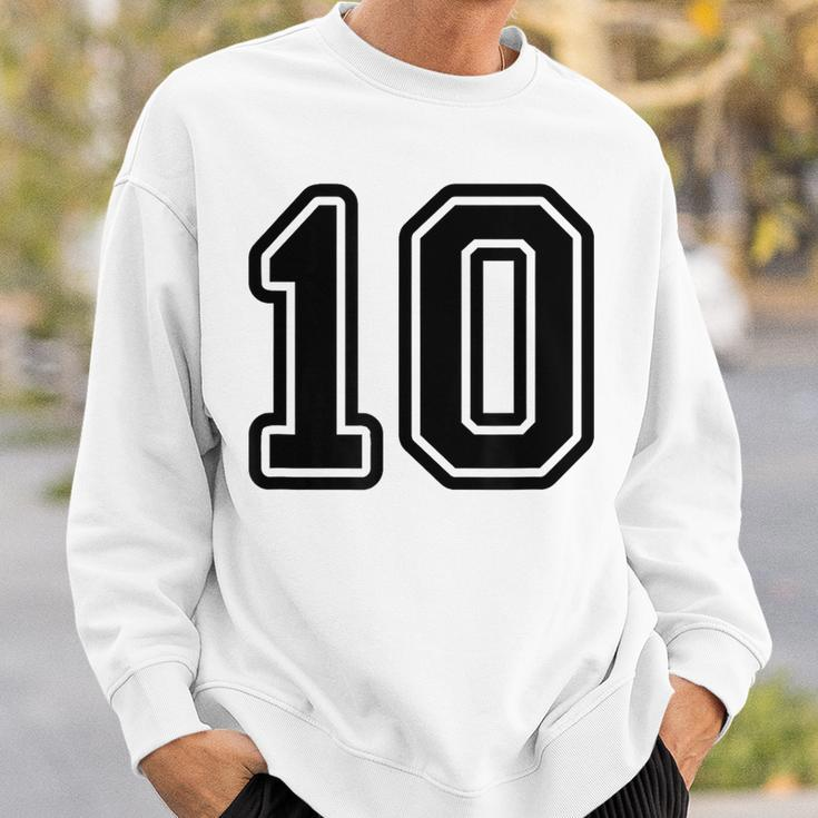 Jersey 10 Black Sports Team Jersey Number 10 Sweatshirt Gifts for Him