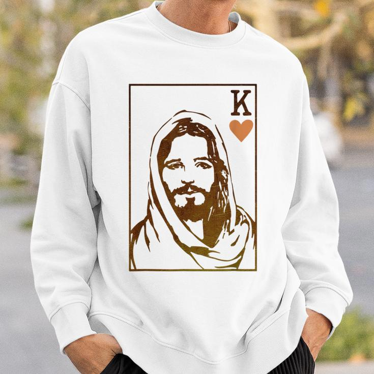 Jesus King Of Hearts Card Christian For Men Women Sweatshirt Gifts for Him