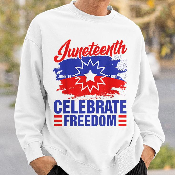 Junenth Celebrate Freedom Red White Blue Free Black Slave Sweatshirt Gifts for Him
