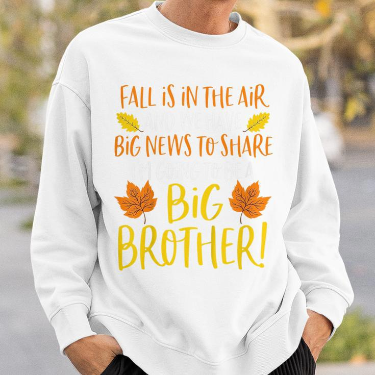Kids Big Brother Fall Pregnancy Announcement Autumn Baby 2 Sweatshirt Gifts for Him