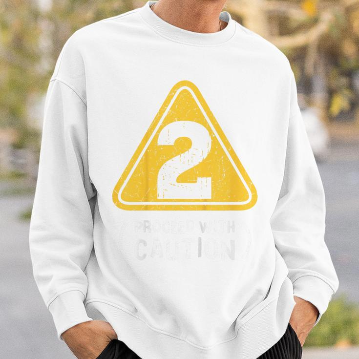 Kids Birthday Boy 2 Two Construction Sign 2Nd Birthday Toddler Sweatshirt Gifts for Him