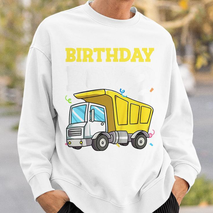 Kids Birthday Boy 2 Two Construction Truck 2Nd Birthday Toddler Sweatshirt Gifts for Him
