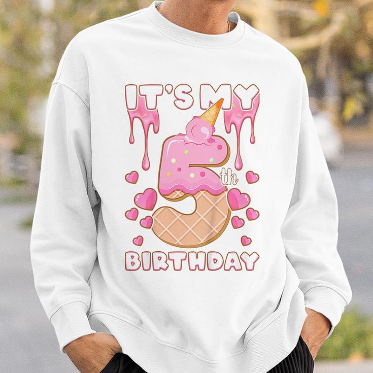 Kids Birthday Girl 5 Years Ice Cream Its My 5Th Birthday Sweatshirt Gifts for Him