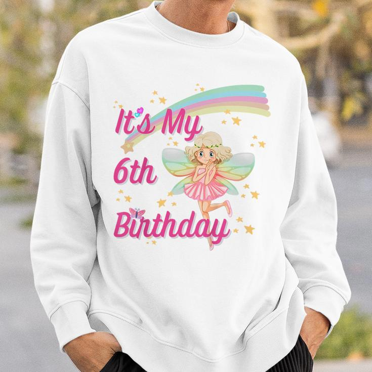 Kids Girls 6Th Birthday Fairy Design Sweatshirt Gifts for Him