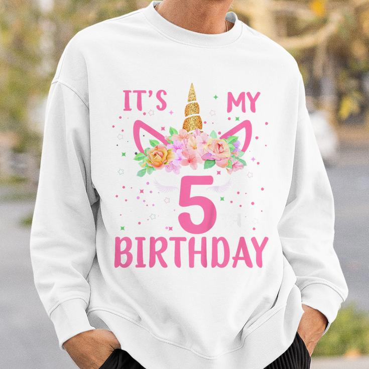 Kids Its My 5Th Birthday Unicorn Lover Kid 5 Years Old Birthday Sweatshirt Gifts for Him