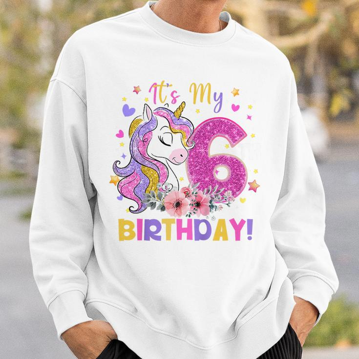 Kids Its My 6Th Birthday Funny Unicorn Girls 6 Year Old Gift Sweatshirt Gifts for Him