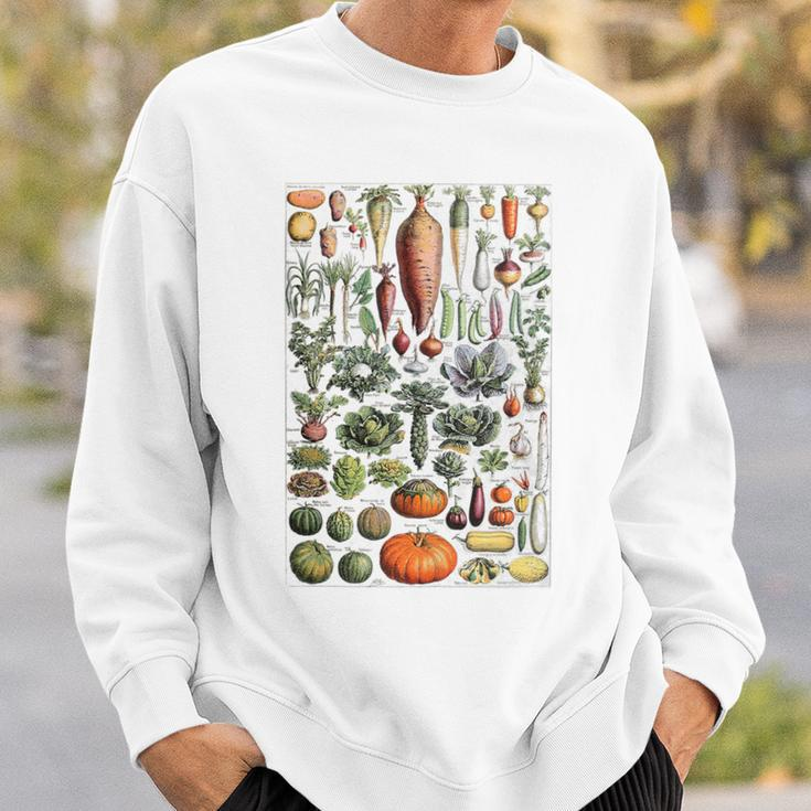 Kitchen Vegetable Identification Reference Chart Botanical Sweatshirt Gifts for Him