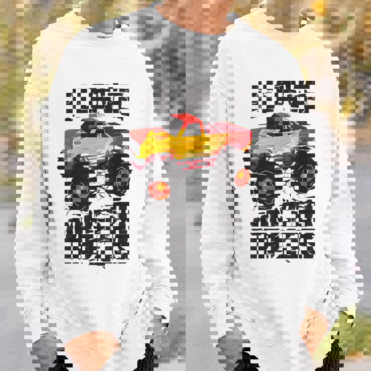 I Love Monster Trucks Cute Bigfoot Trucks Sweatshirt Gifts for Him