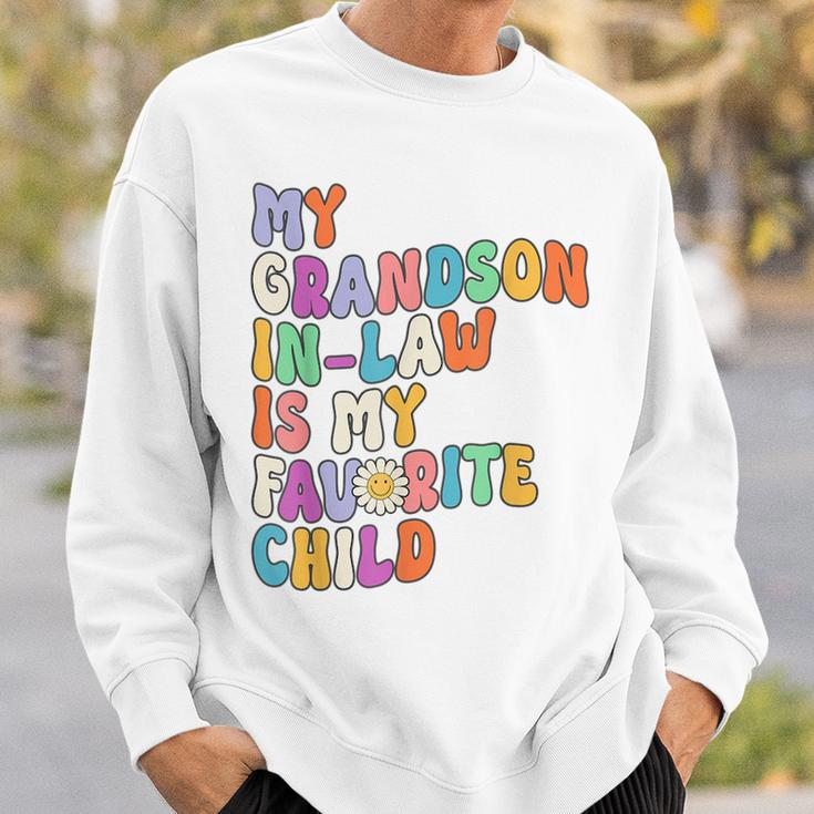 My Grandson In Law Is My Favorite Child Family Humor Groovy Sweatshirt Gifts for Him