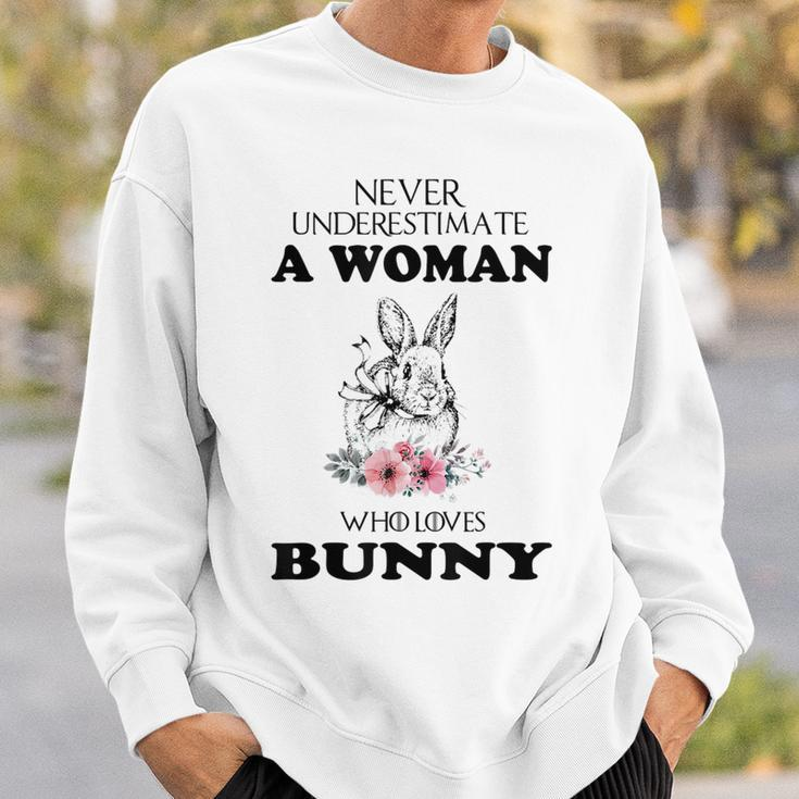 Never Underestimate A Woman Who Love Bunny Sweatshirt Gifts for Him
