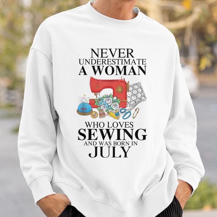 Never Underestimate A Woman Who Loves Sewing Was Born In Sweatshirt Gifts for Him