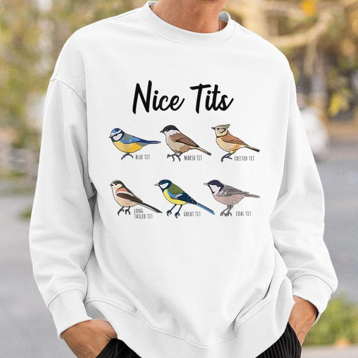 Nicee Tits - Funny Bird Watching Birding Bird Watching Funny Gifts Sweatshirt Gifts for Him