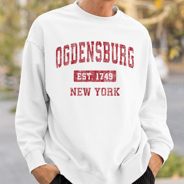 Ogdensburg New York Ny Vintage Sports Red Sweatshirt Gifts for Him