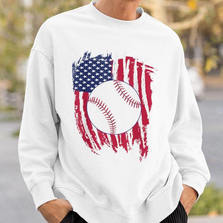 Patriotic Baseball 4Th Of July Men Usa American Flag Boys Patriotic Funny Gifts Sweatshirt Gifts for Him