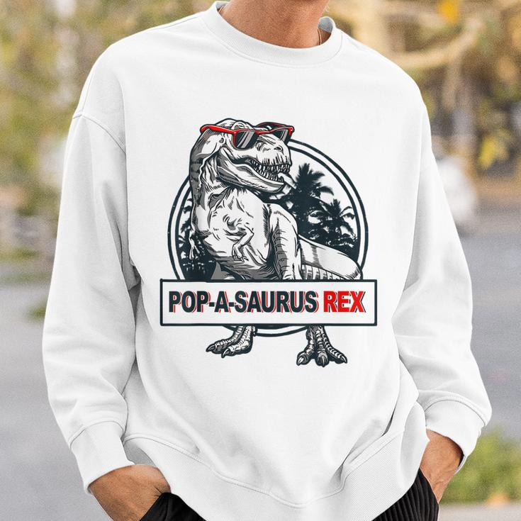 Popasaurus Rex Papa Grandpa Pregnancy Funny Fathers Gift Sweatshirt Gifts for Him