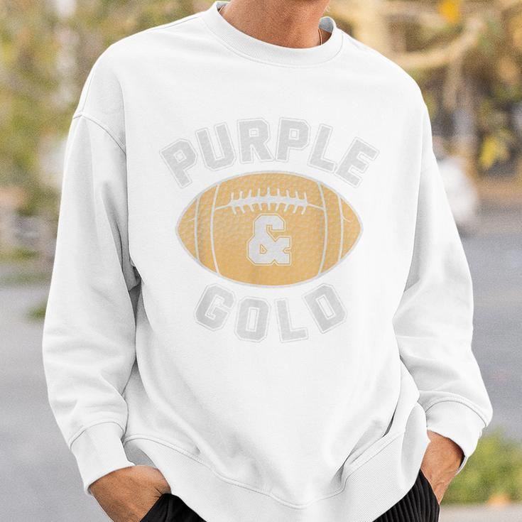 Purple And Gold Football Game Day Home Team Group Sweatshirt Gifts for Him