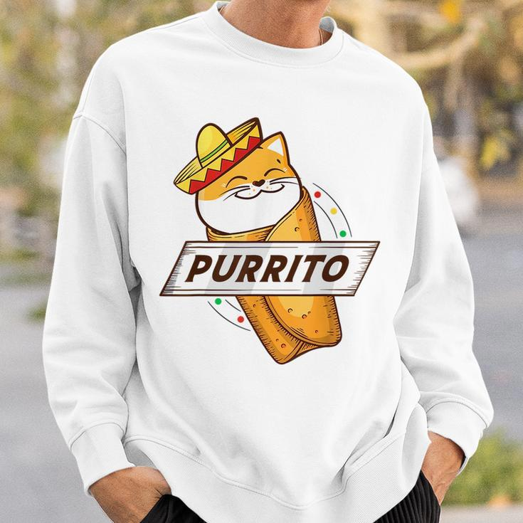 Purrito Cat Wearing A Sombrero In A Mexican Burrito Funny Sweatshirt Gifts for Him
