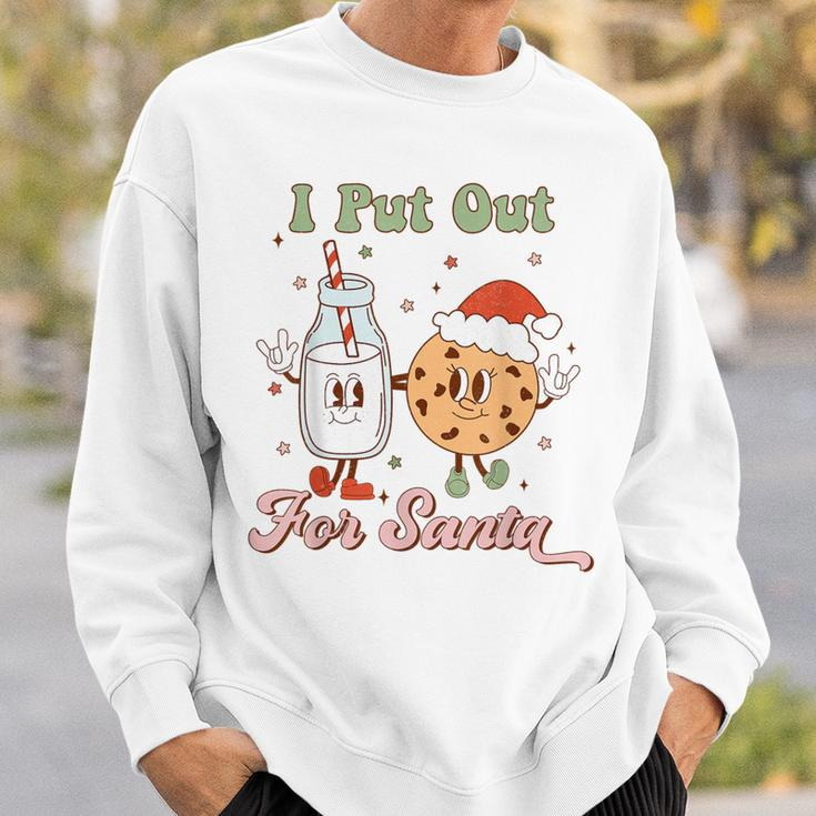 I Put Out For Santa Milk And Cookie Christmas Retro Sweatshirt Gifts for Him