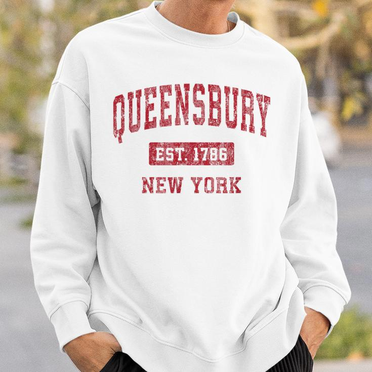 Queensbury New York Ny Vintage Sports Red Sweatshirt Gifts for Him