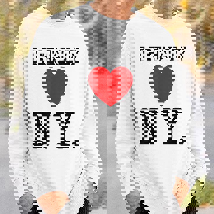 I Heart NY Sweatshirt Love New York Souvenir State Gifts I Really Heart Love Ny Love New York Sweatshirt | Seseable UK
