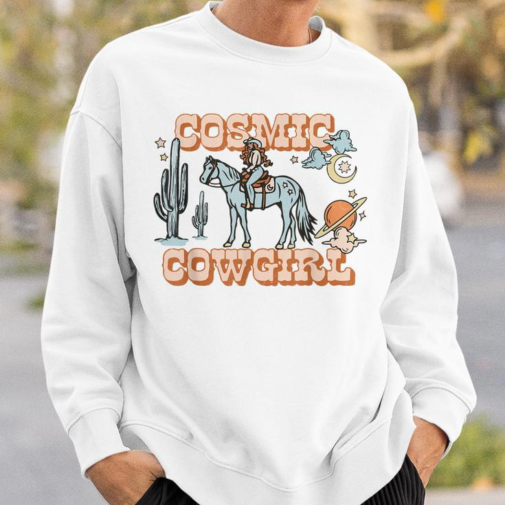 Retro Cowgirl In Space Cosmic Cowboy Western Country Cowgirl Sweatshirt Gifts for Him