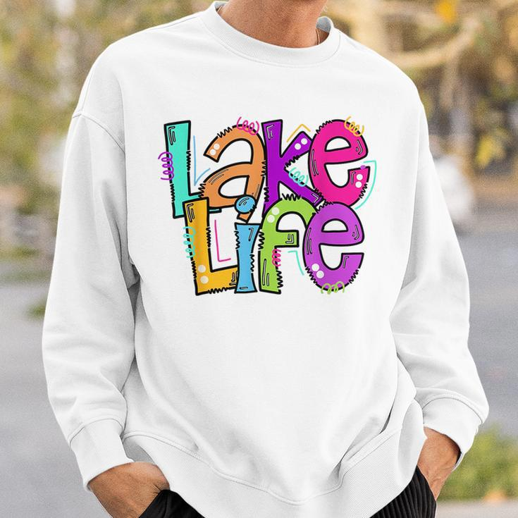 Retro Lake Life Apparel Lake Lover Gifts Travel Adventure Sweatshirt Gifts for Him