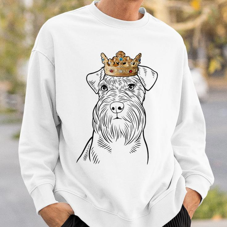 Schnauzer Dog Wearing Crown Sweatshirt Gifts for Him