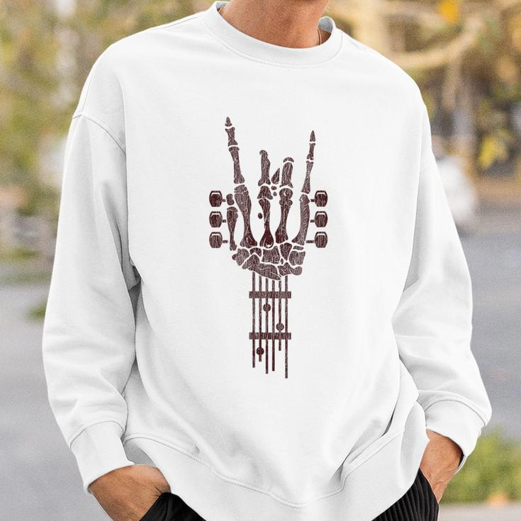 Skeleton Guitar Music Lover Rock And Roll Halloween Sweatshirt Gifts for Him