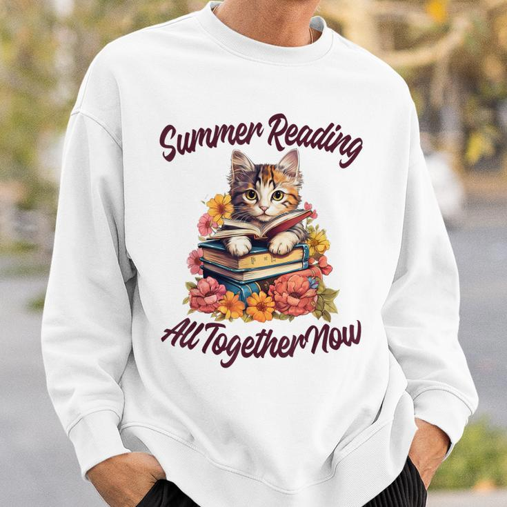 Summer Reading All Together 2023 Cat Books Now Library Sweatshirt Gifts for Him