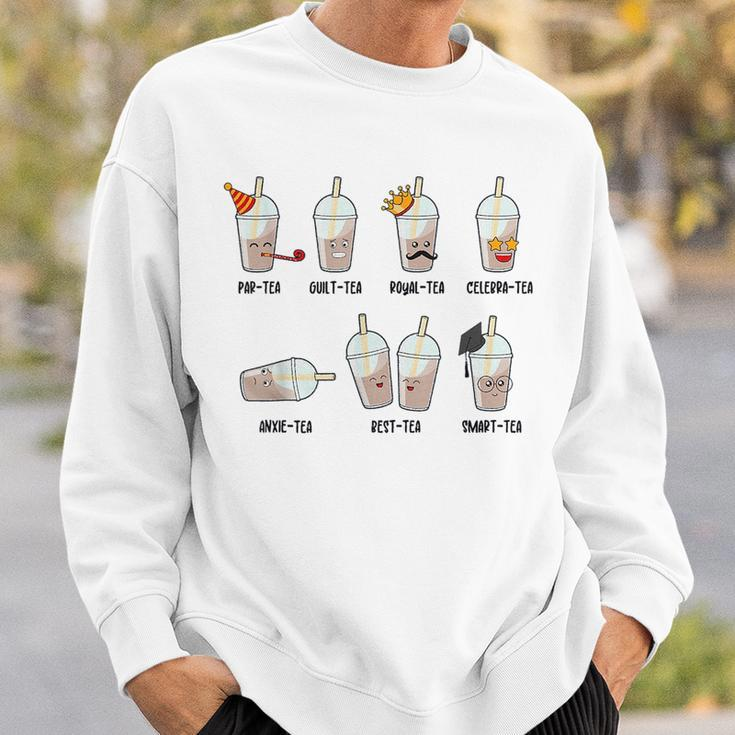 Tea Life Cute Boba Milk Tea Lover Kawaii Humorous Puns Quote Sweatshirt Gifts for Him