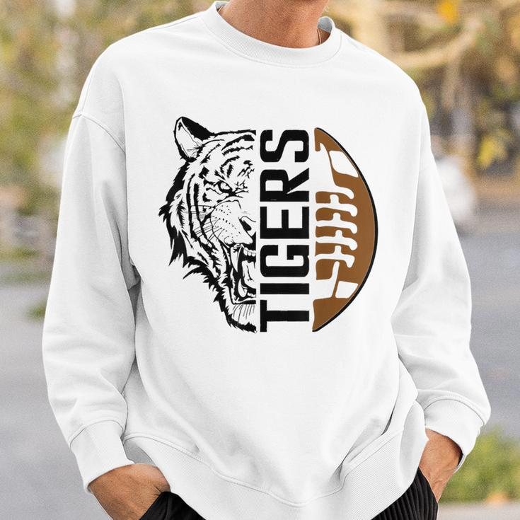 Tigers Swash School Spirit Orange Black Football Sports Fan Sweatshirt Gifts for Him