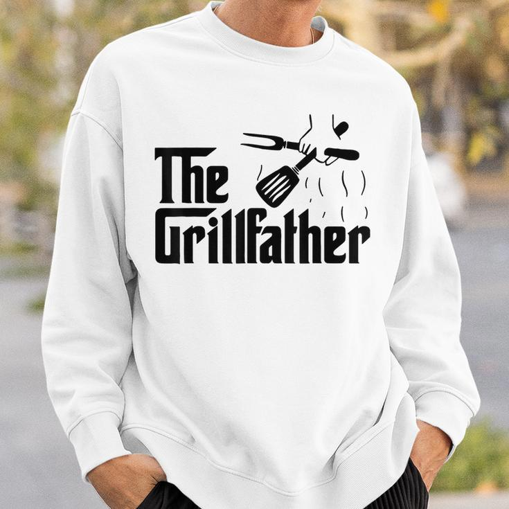 Vintage The Grillfather Funny Dad Bbq Grill Fathers Day Sweatshirt Gifts for Him