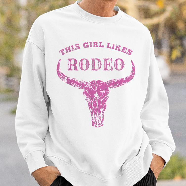 Western Country This Girl Likes Rodeo Vintage Howdy Cowgirl Sweatshirt Gifts for Him