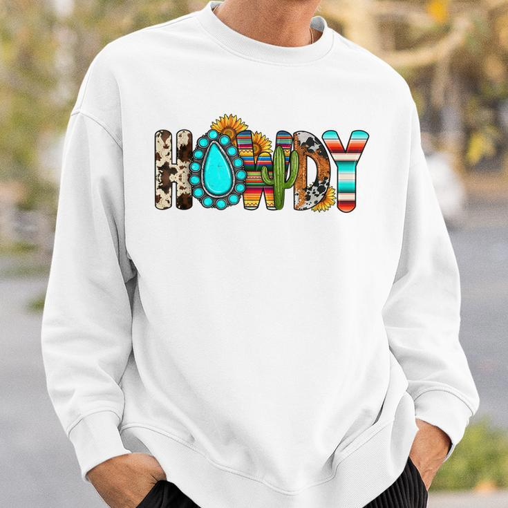 Western Vibes Howdy Cowboy Cowgirl Cactus Apparel Sweatshirt Gifts for Him