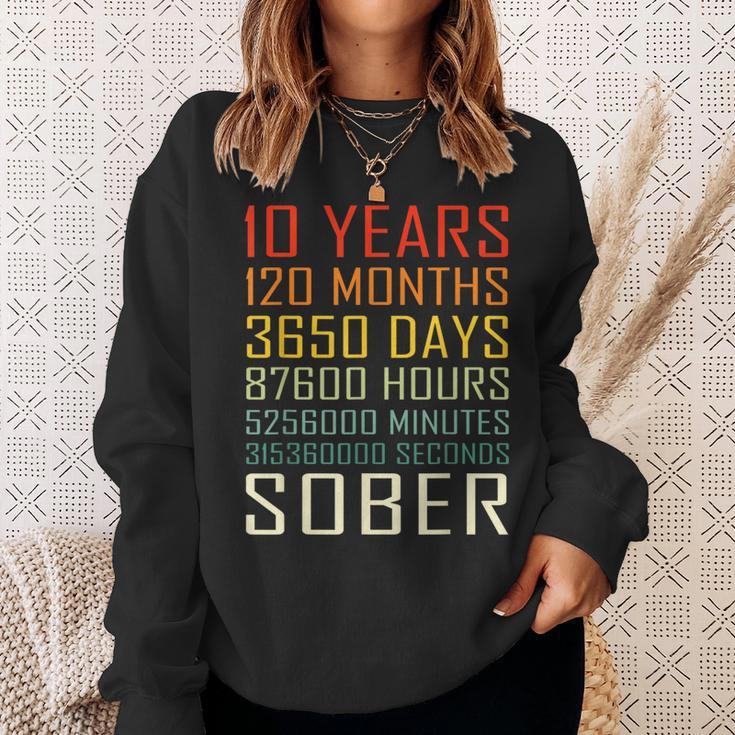 10 Year Sobriety Anniversary Vintage 10 Years Sober Sweatshirt Gifts for Her