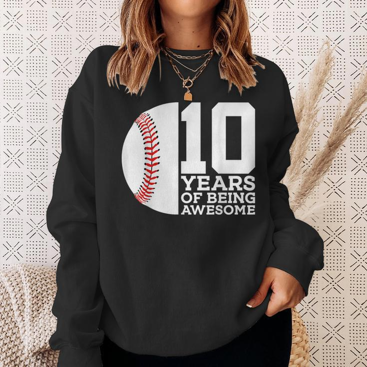 10 Years Of Being Awesome 10Th Birthday Baseball Sweatshirt Gifts for Her