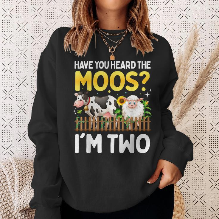 2 Year Old Cow Birthday Sheep 2Nd Yo Farm Animals Girl Two Sweatshirt Gifts for Her