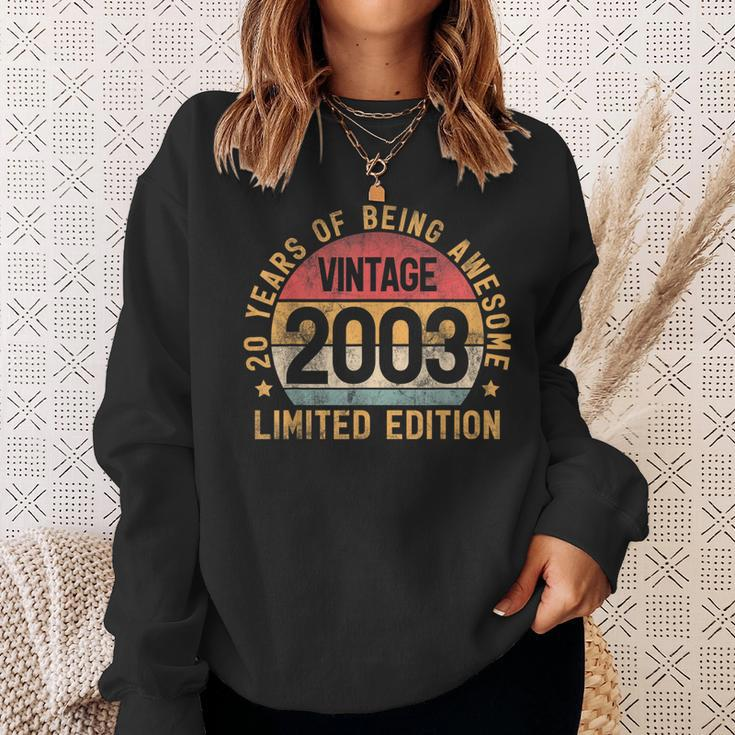 20Th Birthday Vintage 2003 Men Turning 20 Bday 20 Years Old Sweatshirt Gifts for Her
